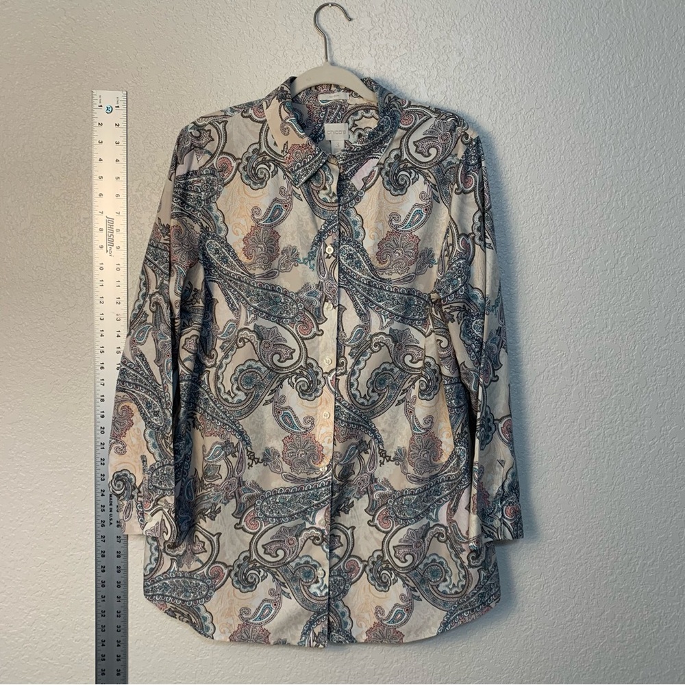 Paisley Button-Up classy Shirt, blouse,top